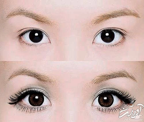 آرایش مژه ها برای چشم پف دار